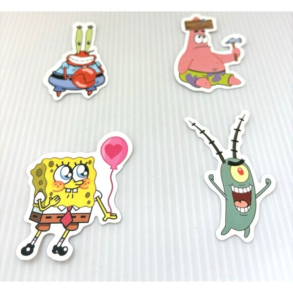 SpongeBob SquarePants 6pc Vinyl Stickers Lot Cartoon Water Bottle Laptop Decals - Picture 2 of 4
